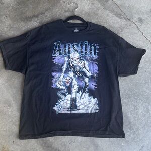 WWE STONE COLD STEVE AUSTIN Black Bones Snake Graphic T-Shirt, 2X